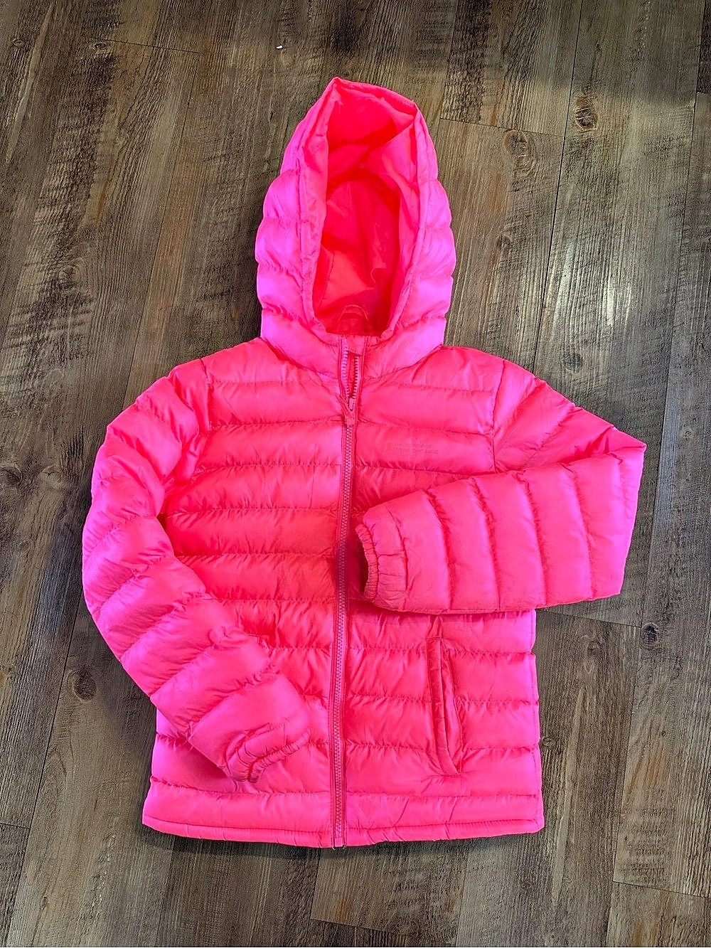 Pink Hooded Puffer Jacket